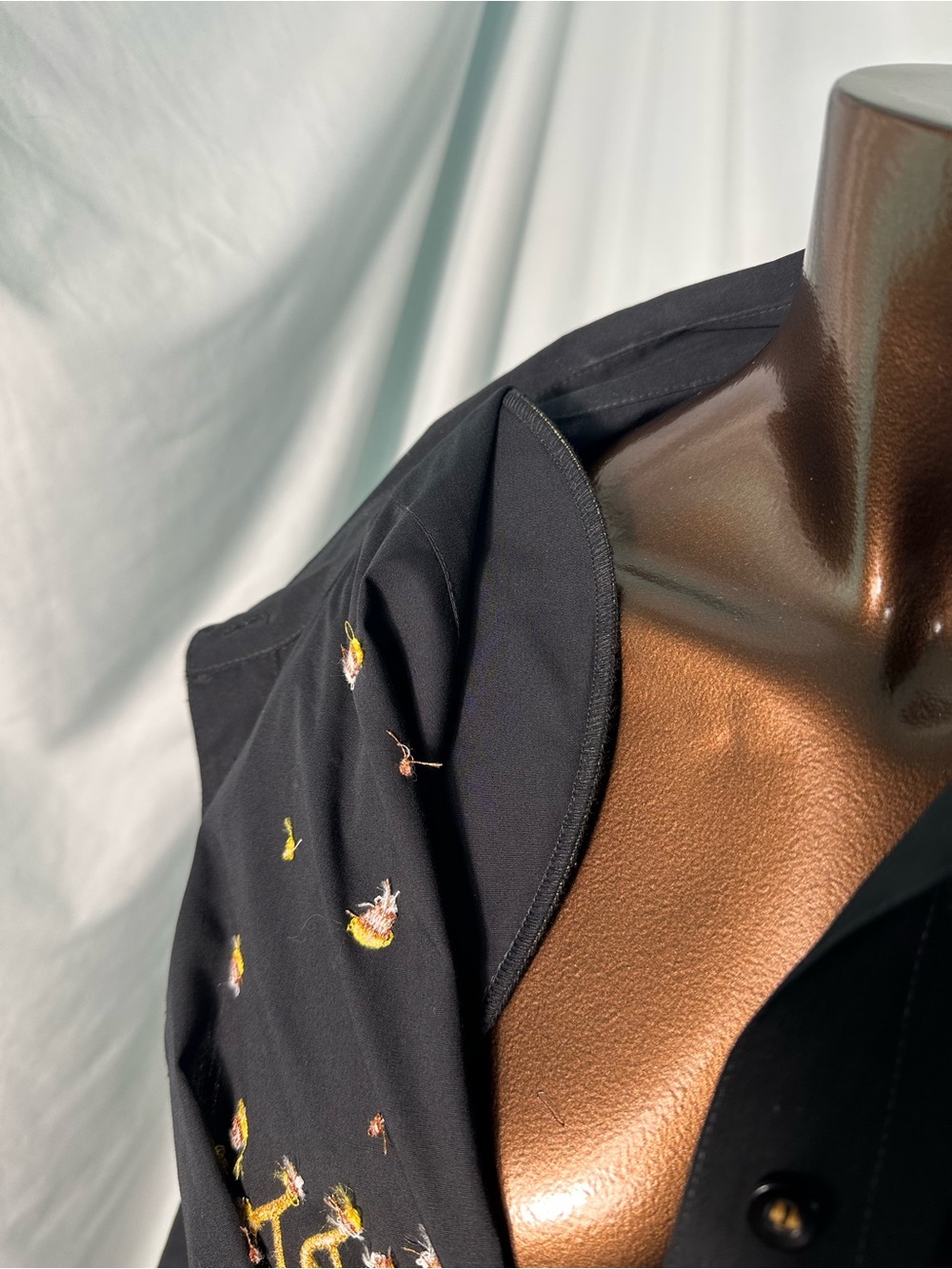 NWT Vintage Karen Scott Black Button-Up Halloween Embroidered - Picture 7 of 9